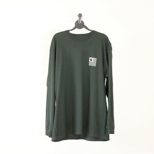 Carhartt WIP Green Long Sleeve Book State T-Shirt Size US XXL
